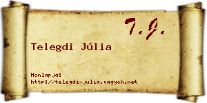 Telegdi Júlia névjegykártya